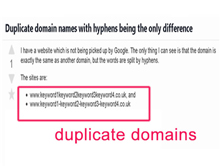 Duplicate Domain names with hyphens